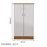 Armário Multiuso Sapateira 2 Portas 3 Prateleiras Alaska Freijó / Off White Notável - 3