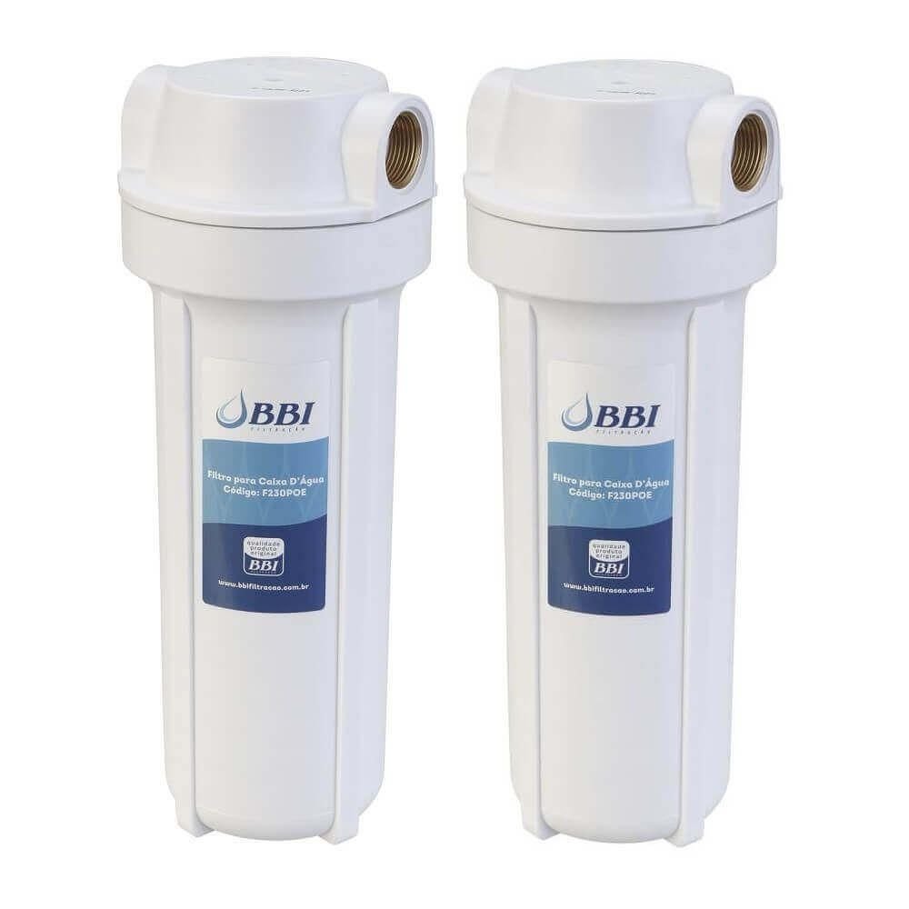 2 Filtro de Agua Bbi para Caixa D\'água e Entrada Cavalete Cisterna Poço Poe com Refil Plissado