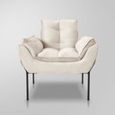 Ver imagem 2 de Poltrona Recepção Moderna de Luxo 12 Cores - Base de Ferro Preto - Bege