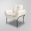 Ver imagem 1 de Poltrona Recepção Moderna de Luxo 12 Cores - Base de Ferro Preto - Bege