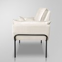 Ver imagem 3 de Poltrona Recepção Moderna de Luxo 12 Cores - Base de Ferro Preto - Bege