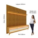 Ver imagem 5 de Rack com Painel Ripado Impressão Ripada para TV até 90 Polegadas com LED com Pés Requinte 220cm 100% MDF