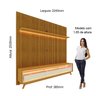 Rack com Painel Impressão Ripada para TV até 90 Polegadas com LED com Pés Requinte 220cm 100% MDF - 4