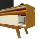 Ver mais imagens de Rack com Painel Ripado Impressão Ripada para TV até 90 Polegadas 250cmx224cm com LED com Pés Requinte 100% MDF Pés em Madeira Maciça