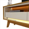 Rack com Painel Impressão Ripada para TV até 90 Polegadas com LED com Pés Requinte 220cm 100% MDF - 9