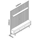 Ver imagem 4 de Rack com Painel Ripado Impressão Ripada para TV até 90 Polegadas com LED com Pés Requinte 220cm 100% MDF
