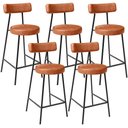 Ver imagem 1 de Kit 05 Banquetas Baixa para Cozinha Sala de Jantar Bancada Milão L02 Couríssimo Camel - lyam decor L