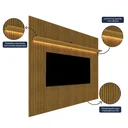 Ver imagem 7 de Rack com Painel Ripado Impresso TV até 90 Polegadas LED 100% MDF 224x250cm Pés em Madeira Maciça