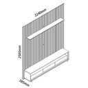 Ver imagem 5 de Rack com Painel Ripado Impresso TV até 90 Polegadas LED 100% MDF 224x250cm Pés em Madeira Maciça