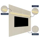Ver imagem 6 de Rack com Painel Ripado para TV até 90 Polegadas com LED 100% MDF 224cmx250,5cm Impressão Ripada com Rodízios Requinte