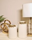Ver imagem 2 de Vaso Decorativo Cerâmica Branco e Dourado 26,5cm 15d