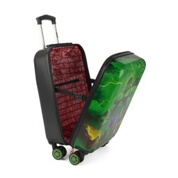 Mala Escola / Viagem Infantil Hulk C/ Cadeado Tam P bordo - MF10335AG AVENGERS Verde - 9