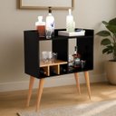 Ver imagem 1 de Adega Aparador Mini Bar em Mdf e Pés Palito Sofisticada:preto