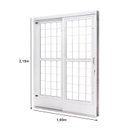 Ver imagem 2 de Porta de Aço de Correr e Postigo 215x160cm 2 Folhas com Grade Quadriculada Qualitysol Ramassol