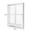 Ver imagem 4 de Porta de Aço de Correr e Postigo 215x160cm 2 Folhas com Grade Quadriculada Qualitysol Ramassol