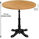 Ver imagem 5 de Base de Mesa Apus em Ferro Preto 75 Cm (alt) Tampo Mdp Redondo Samba 60 Cm (larg) X 2,5 Cm (alt)