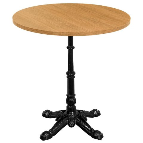 Base de Mesa Apus em Ferro Preto 75 Cm (alt) Tampo Mdp Redondo Samba 60 Cm (larg) X 2,5 Cm (alt)