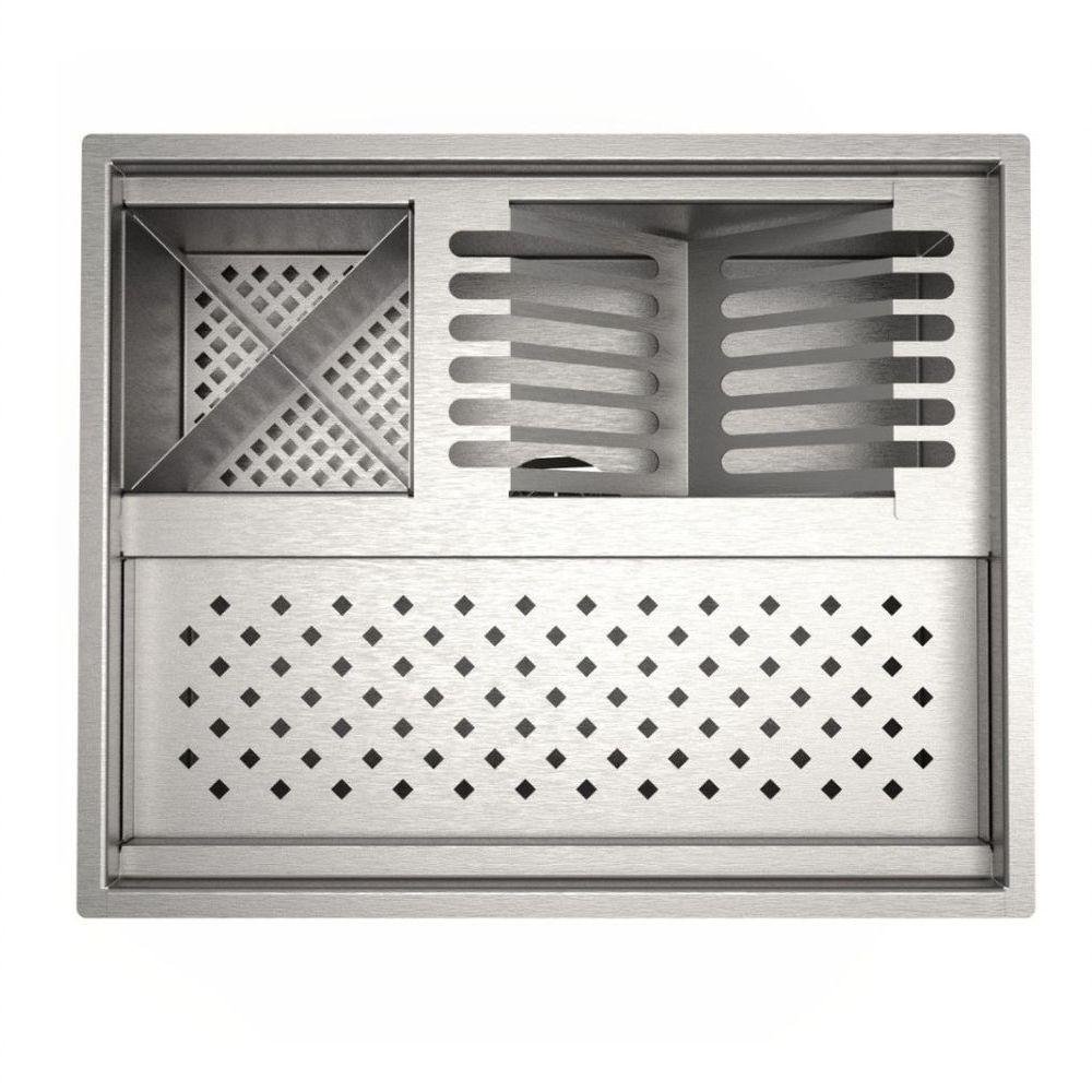 Calha P/ 48 Cm de Inox Embutir ou Sobrepor Pia Quadrada - 1