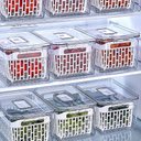Ver imagem 3 de Organizador com Cesto 3,2 L para Geladeira Plástico Caixa Organizadora Empilhável