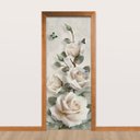 Ver imagem 2 de Adesivo de Porta - Rosas Branca Retro Dekalque 103x213