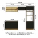 Ver imagem 4 de Armário de Cozinha Completa 270cm Rustic/Preto Agata Madesa 05