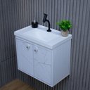 Ver imagem 5 de Gabinete Armário para Banheiro 50cm Mdf com Cuba - Bergamo Branco