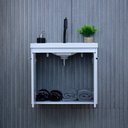 Ver imagem 3 de Gabinete Armário para Banheiro 50cm Mdf com Cuba - Bergamo Branco