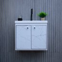 Ver imagem 2 de Gabinete Armário para Banheiro 50cm Mdf com Cuba - Bergamo Branco