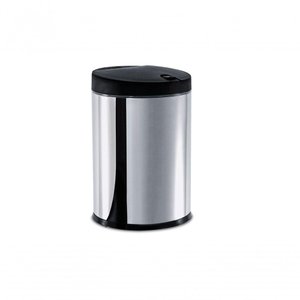 Lixeira Press Inox com Tampa - Linha Pia Ø 17 X 25 Cm Preto Brinox