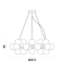 Ver imagem 5 de Pendente Halo Niquelado e Cromado (d)69.5cm (a)24cm 25xg9 125w - Pendente Halo Niquelado e Cromado (