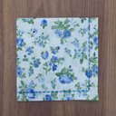 Ver imagem 2 de Kit Guardanapo Floral Azul e Branco 06 Peças