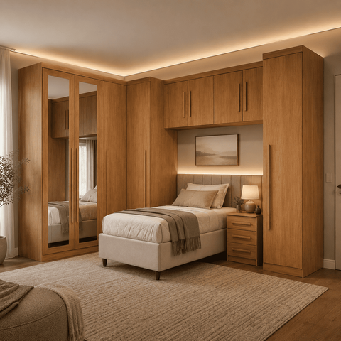 Guarda Roupa Modulado Dallas 6 Módulos 9 Portas de Bater 6 Gavetas