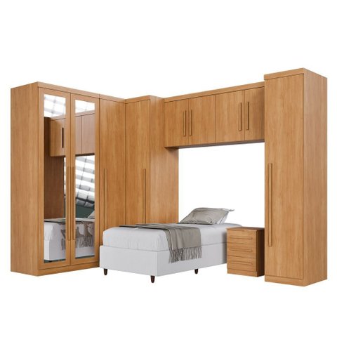 Guarda Roupa Modulado Dallas 6 Módulos 9 Portas de Bater 6 Gavetas