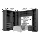 Ver imagem 2 de Guarda Roupa Modulado Dallas 6 Módulos 9 Portas de Bater 6 Gavetas
