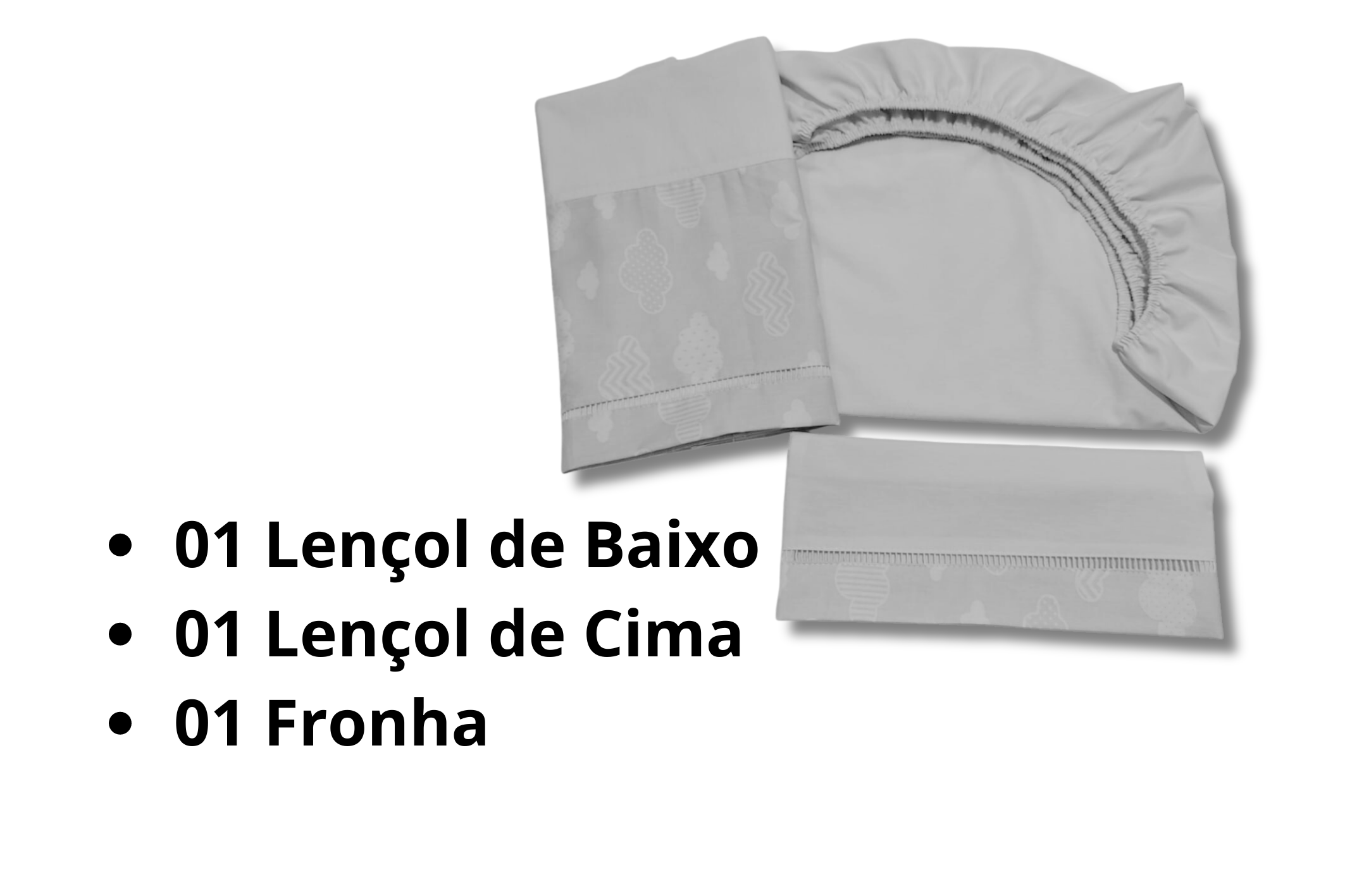 jogo de lençol para berço americano 03 peças 130cm x 70cm ponto palito delicado - 4