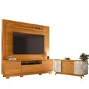 Ver imagem 1 de Estante Home Theater Nilo com Pés Cinamomo com Aparador para Sala Buffet Mônaco Cinamomo Off White -