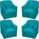 Ver imagem 1 de Kit 4 Poltronas Decorativas para Sala de Espera Recepção Escritório Consultório Suede