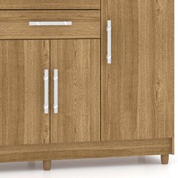Cômoda Sapateira para Quarto 4 Portas 3 Gavetas 152cm Agrado V02 Nature - Mpozenato - 5