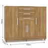 Cômoda Sapateira para Quarto 4 Portas 3 Gavetas 152cm Agrado V02 Nature - Mpozenato - 4