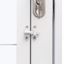 Ver imagem 6 de Porta de Aço com Postigo 215x83cm com Grade Quadriculada e Vidro Liso Qualitysol Ramassol Branco/Poliéster