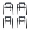 Kit 4 Cadeiras de Jantar em Polipropileno Bossa Nova Preto Empilhavel - 2