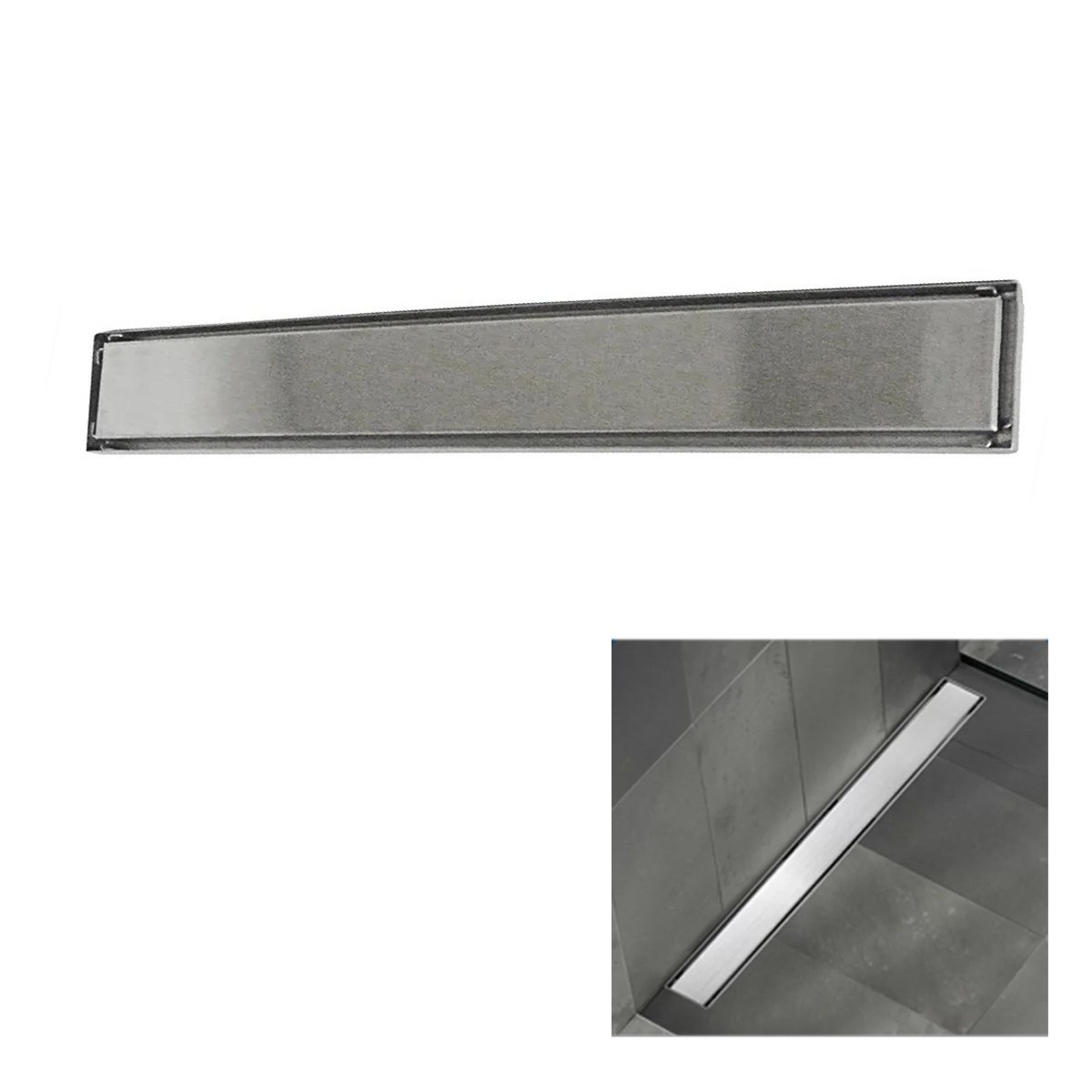 Ralo Oculto Linear Invisivel 60cm Inox Anti Odor Anti Inseto Banheiro Lavabo Resistente Seguro Ab.mi