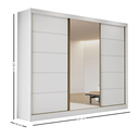 Ver imagem 3 de Guarda Roupa Casal com Espelho 3 Portas de Correr Branco em MDF Tokio Bianchi