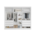 Ver imagem 4 de Guarda Roupa Casal com Espelho 3 Portas de Correr Branco em MDF Tokio Bianchi