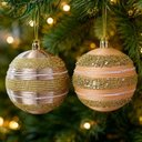 Ver imagem 2 de Bolas Natalinas Bolas de Natal Decoração Árvore Natal Plástico Dourado Kit 18 8cm