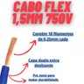 fio cabo flexivel 1,5mm rolo 100 metros MAXTOP:branco - 7