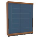 Ver imagem 2 de Roupeiro Solteiro Lisboa 2 Portas de Correr 177x213cm Freijó/Azul 240844