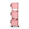 Carrinho Multiuso Organizador 3 Prateleiras em Plástico com Rodízio - Rosa - 4