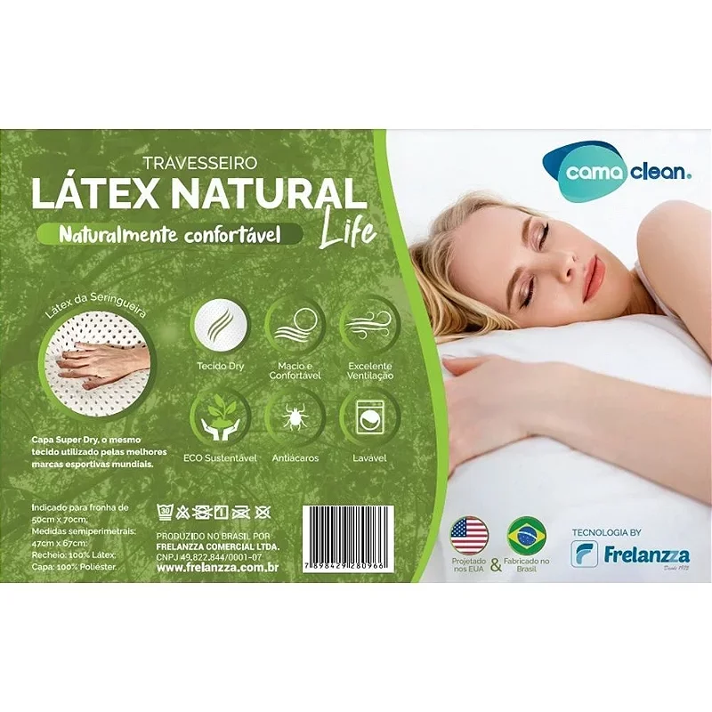 Travesseiro 100% Látex Natural Life - Cama Clean - 3