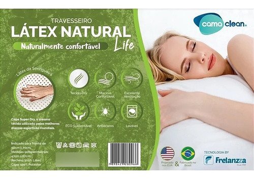 Travesseiro 100% Látex Natural Life - Cama Clean - 4